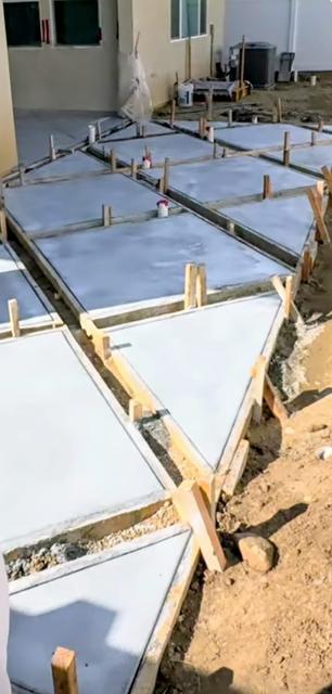 Pour in progress with diagonal forms