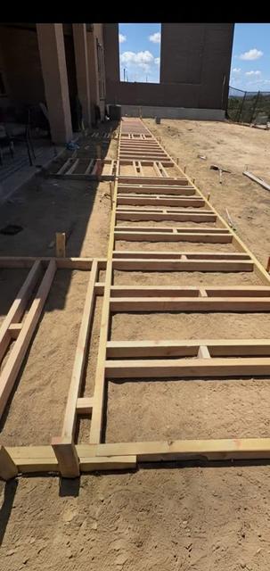 Formwork for a long walkway