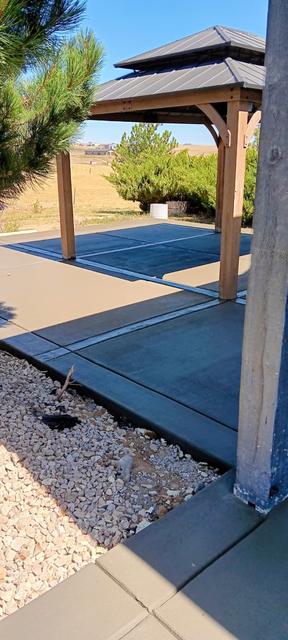 Patio slab under a gazebo