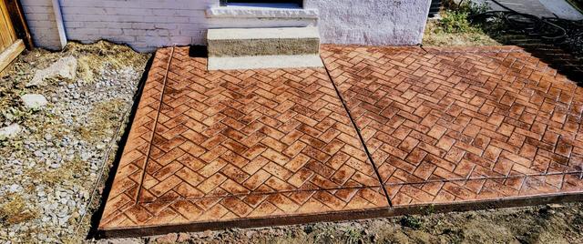 Herringbone brick stamp, colored