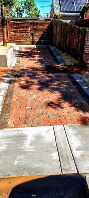 Red brick stamped walkway